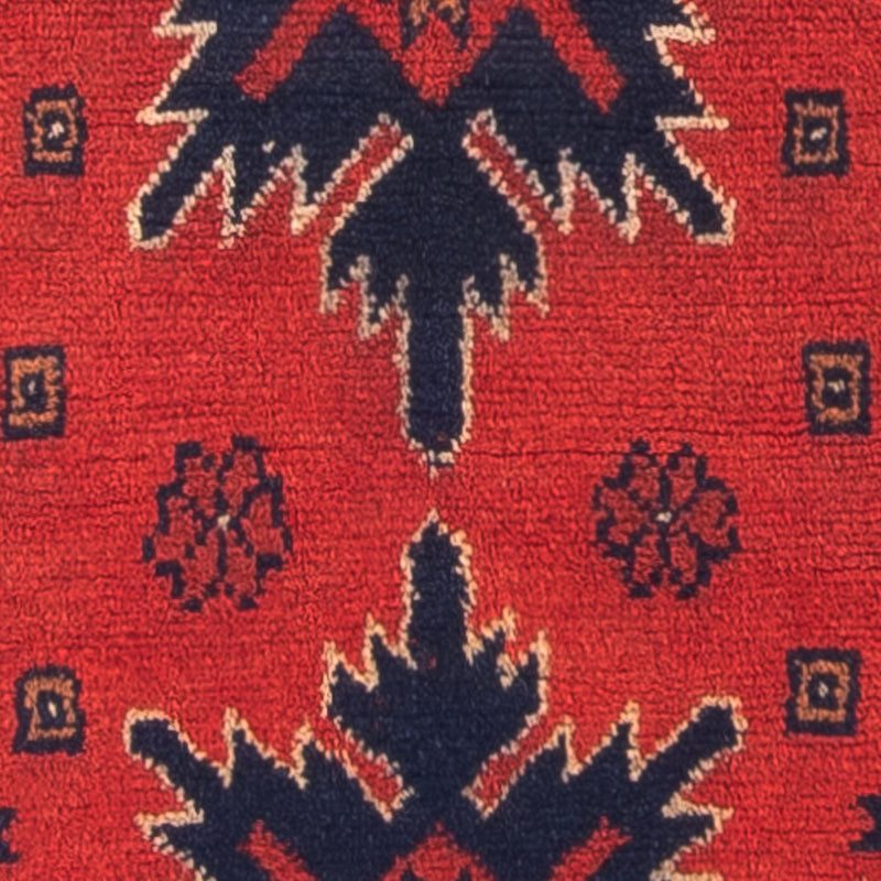 Alfombra afgana - Kunduz - 98 x 49 cm - rojo oscuro