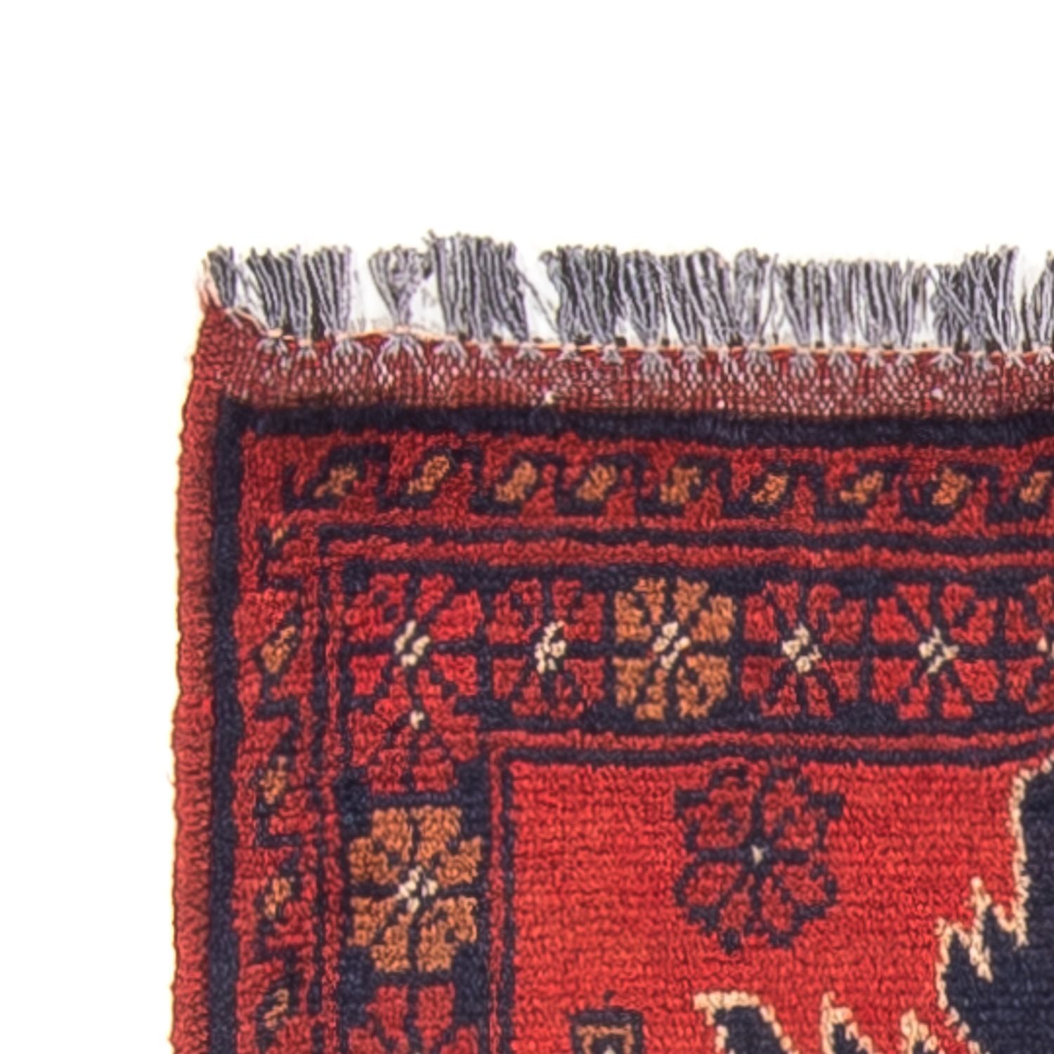 Alfombra afgana - Kunduz - 98 x 49 cm - rojo oscuro