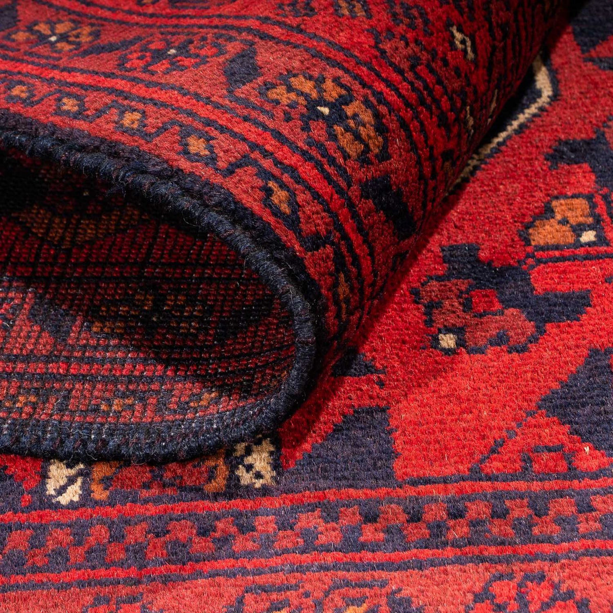 Alfombra afgana - Kunduz - 146 x 102 cm - rojo oscuro