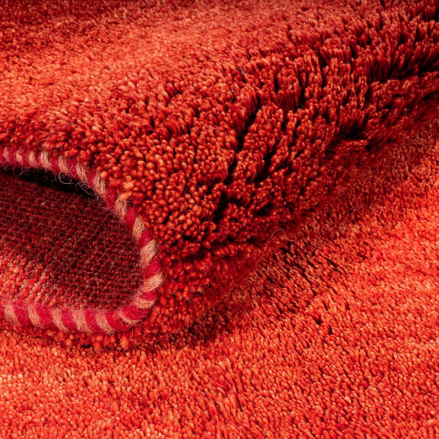 Alfombra Gabbeh - Loribaft Persa - 182 x 122 cm - rojo oscuro