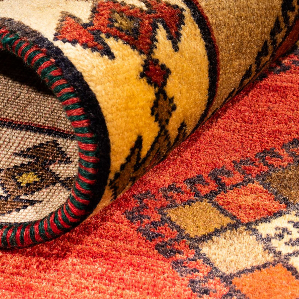 Alfombra Gabbeh - Persa - 192 x 114 cm - rojo oscuro