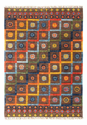 Alfombra Kelim - Splash - 191 x 128 cm - marrón