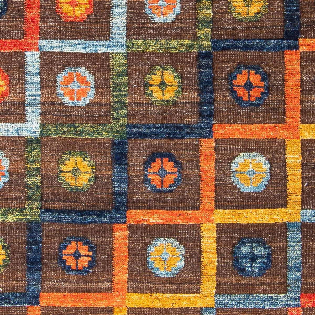 Alfombra Kelim - Splash - 191 x 128 cm - marrón