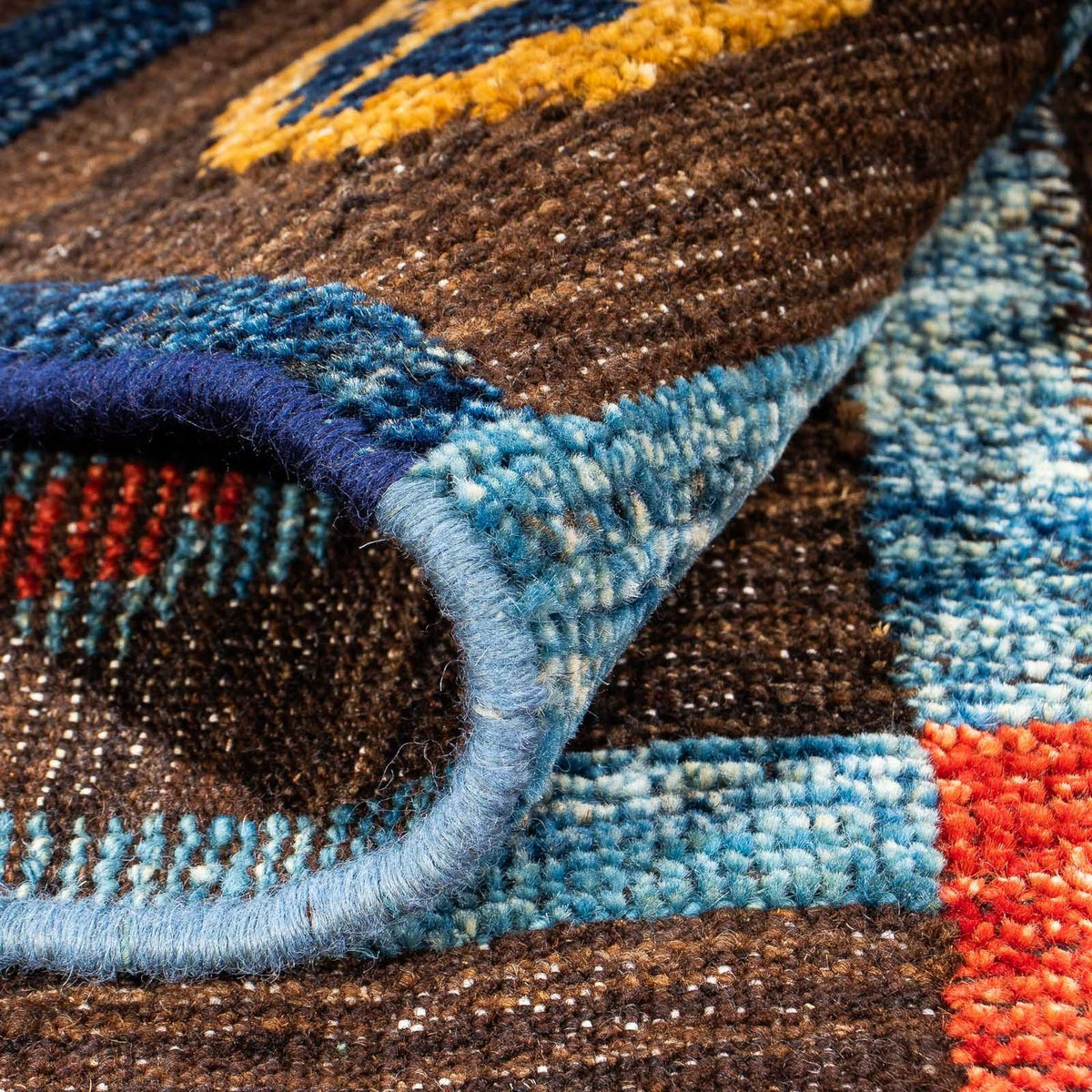 Alfombra Kelim - Splash - 191 x 128 cm - marrón