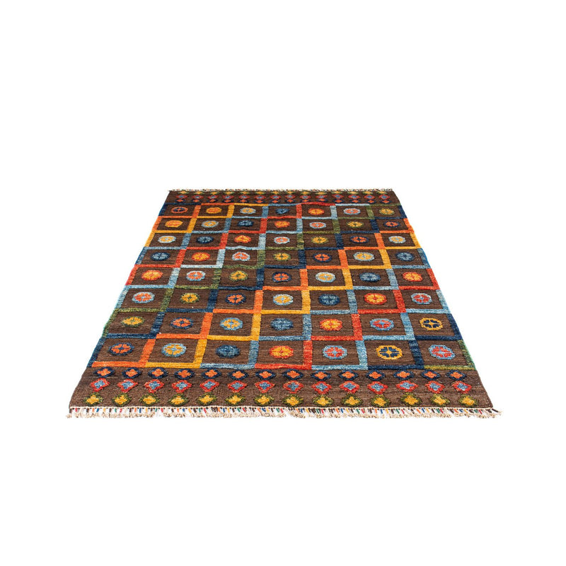 Alfombra Kelim - Splash - 191 x 128 cm - marrón