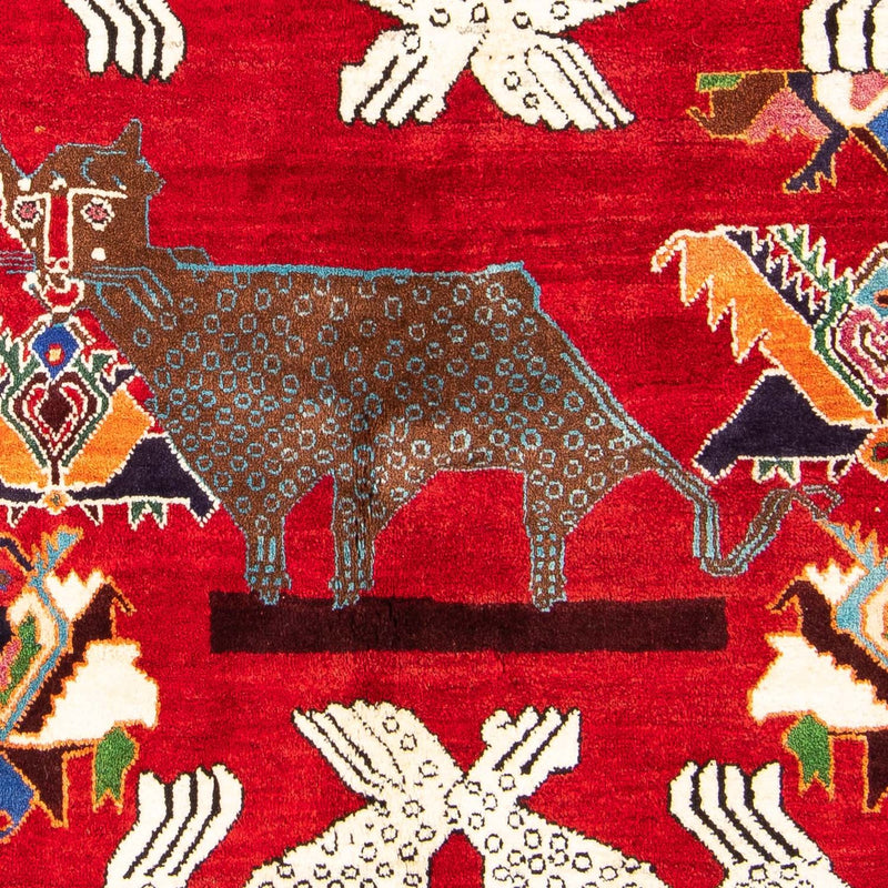 Alfombra persa - Nómada - 204 x 135 cm - rojo oscuro