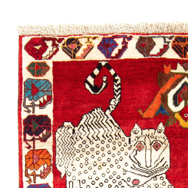 Alfombra persa - Nómada - 204 x 135 cm - rojo oscuro