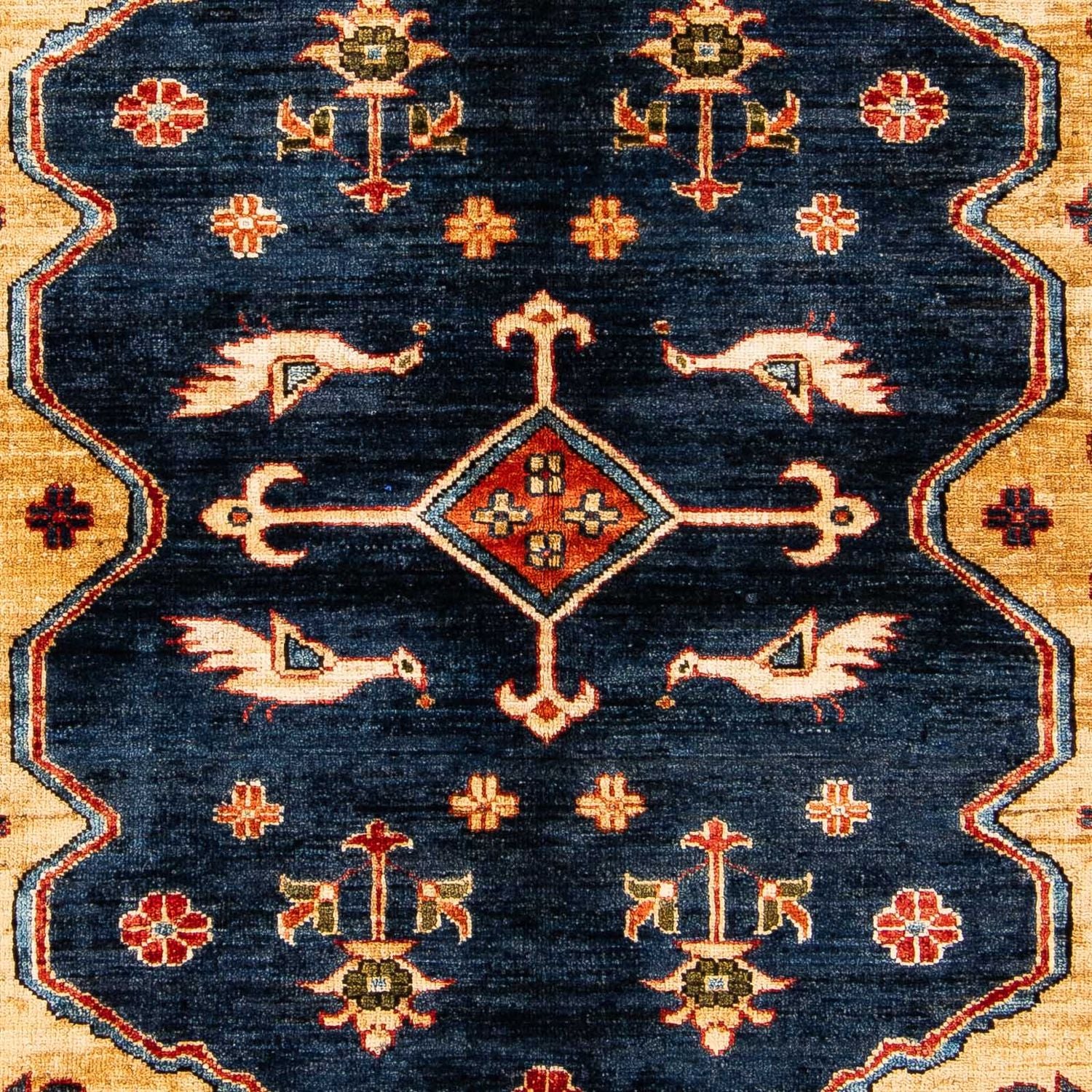 Alfombra afgana - 200 x 152 cm - azul oscuro
