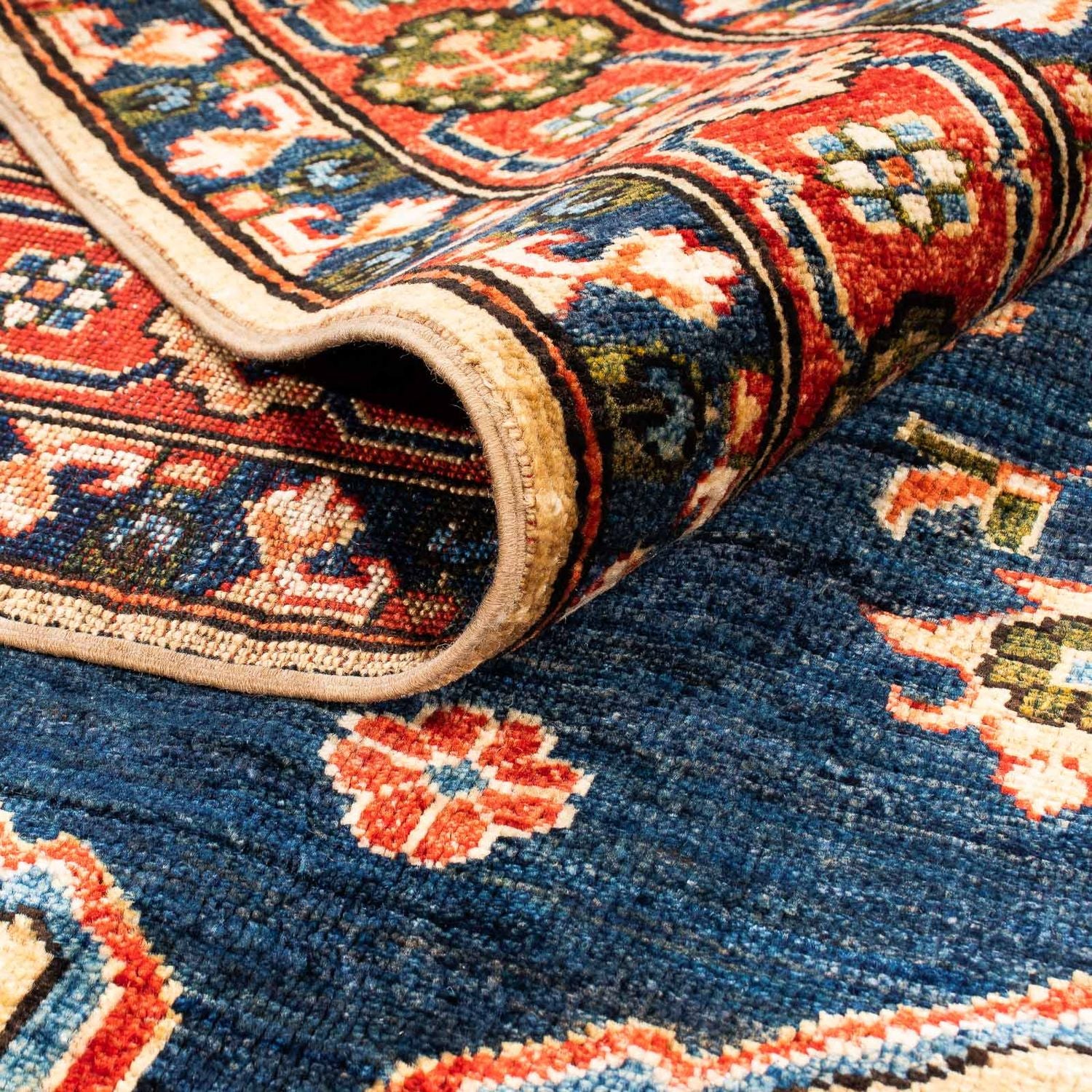 Alfombra afgana - 200 x 152 cm - azul oscuro