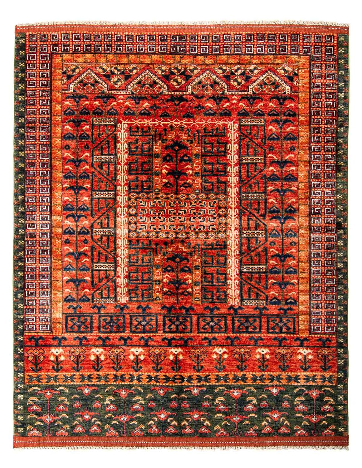 Alfombra afgana - 196 x 158 cm - rojo