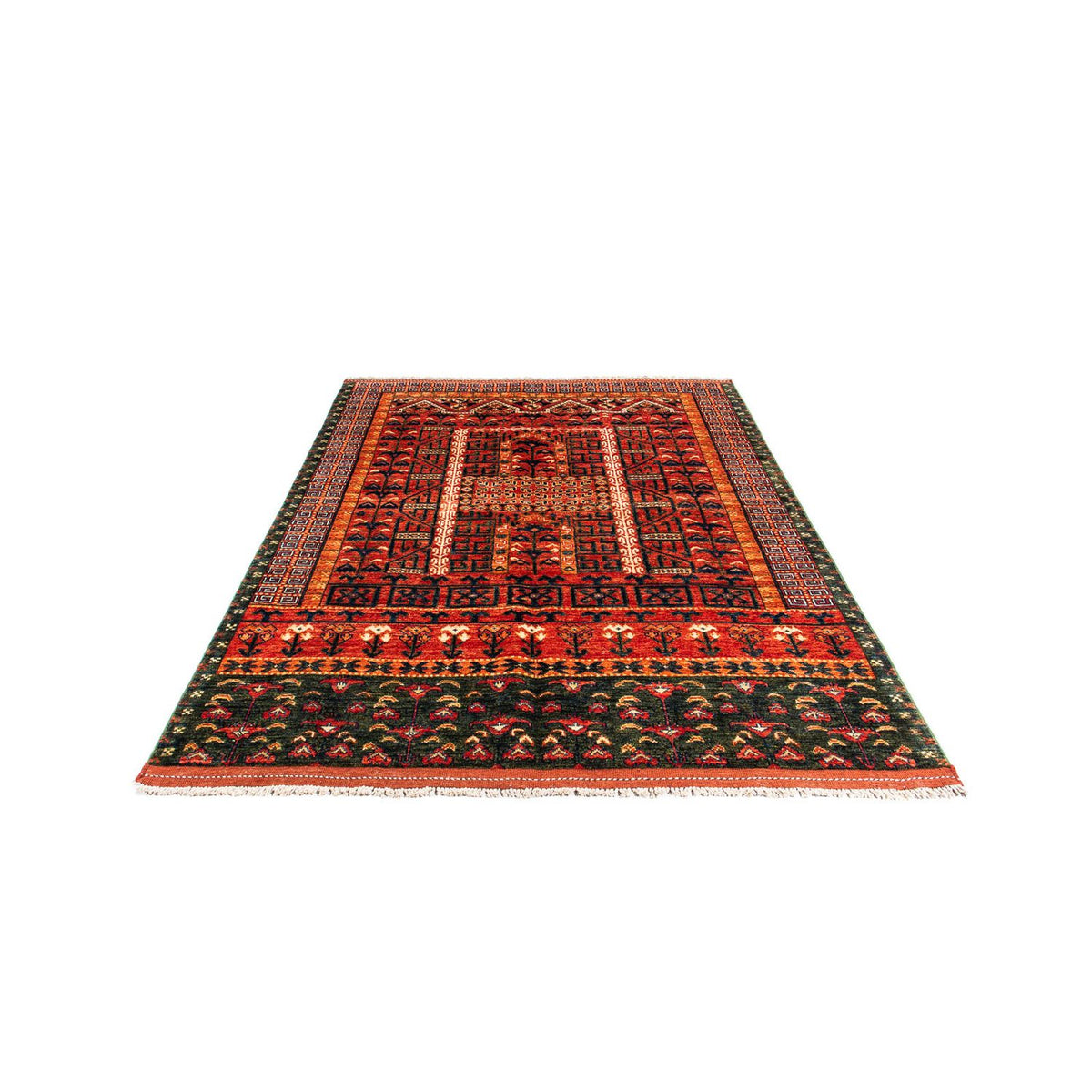 Alfombra afgana - 196 x 158 cm - rojo