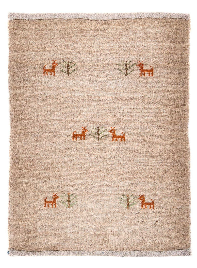 Alfombra Gabbeh - Loribaft Persa - 60 x 40 cm - chocolate claro