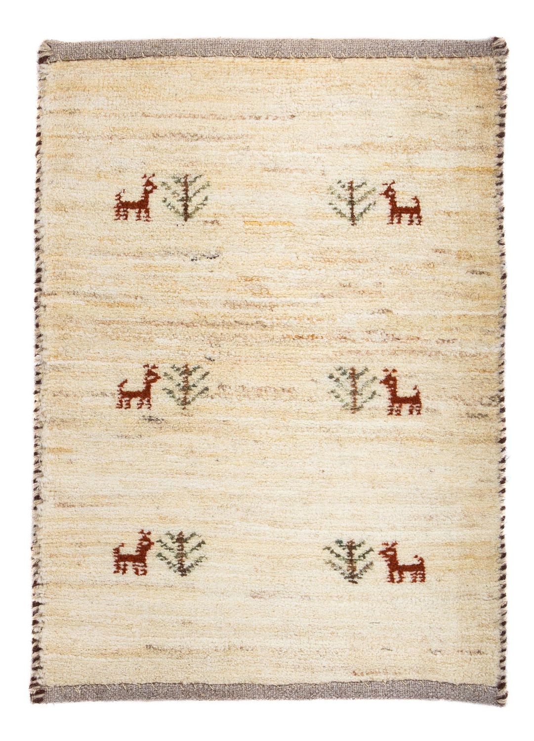 Alfombra Gabbeh - Loribaft Persa - 60 x 40 cm - beige