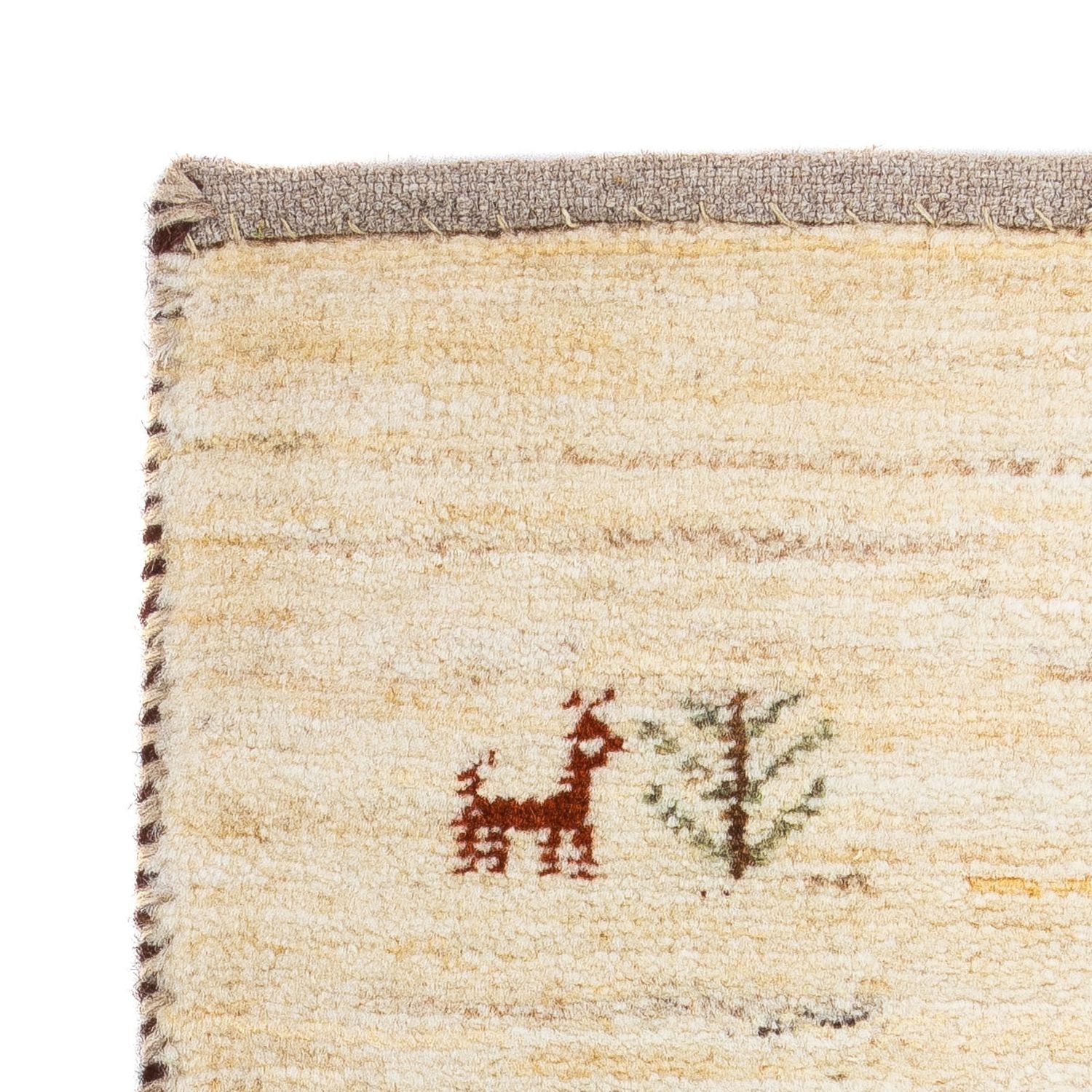 Alfombra Gabbeh - Loribaft Persa - 60 x 40 cm - beige