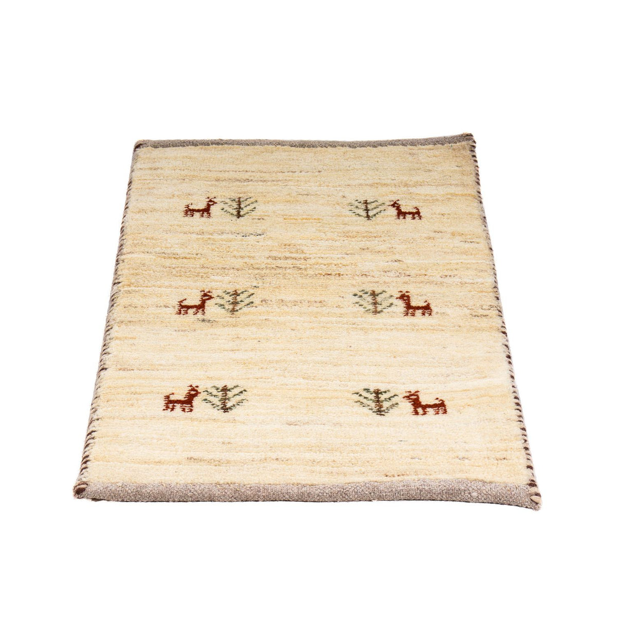 Alfombra Gabbeh - Loribaft Persa - 60 x 40 cm - beige
