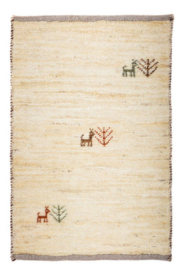 Alfombra Gabbeh - Loribaft Persa - 60 x 40 cm - beige