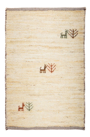 Alfombra Gabbeh - Loribaft Persa - 60 x 40 cm - beige