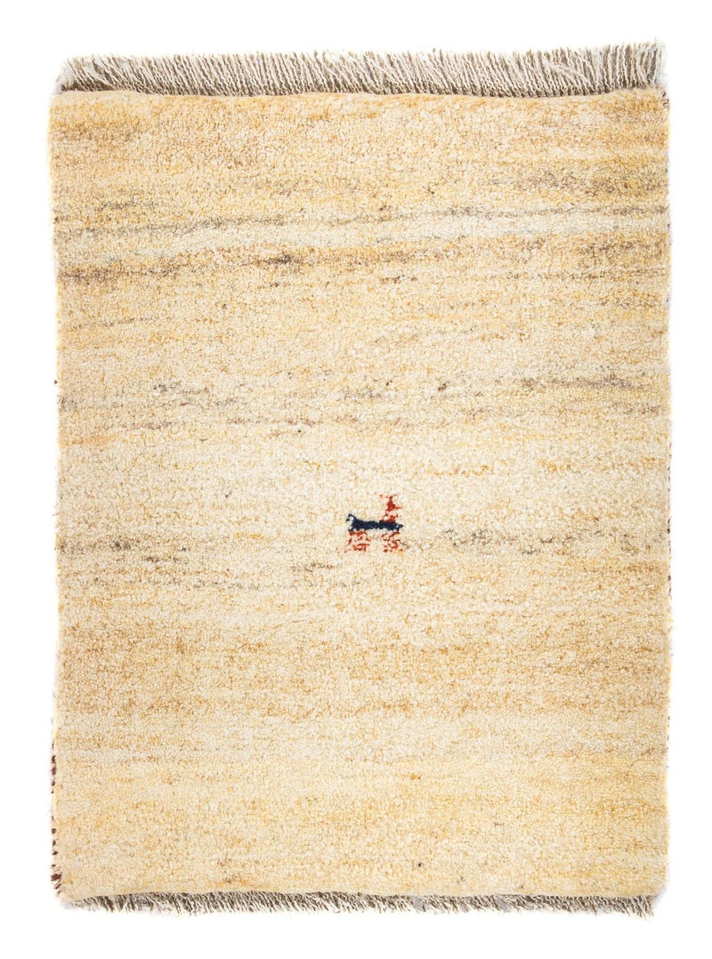 Alfombra Gabbeh - Loribaft Persa - 60 x 40 cm - beige