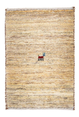 Alfombra Gabbeh - Loribaft Persa - 60 x 40 cm - beige
