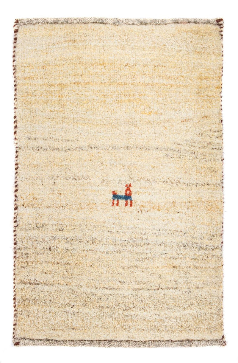 Alfombra Gabbeh - Loribaft Persa - 60 x 40 cm - beige