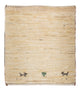 Alfombra Gabbeh - Loribaft Persa cuadrado  - 45 x 40 cm - beige