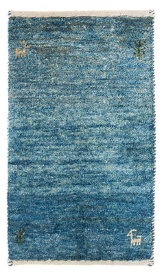 Alfombra Gabbeh - Loribaft Persa - 60 x 40 cm - azul claro