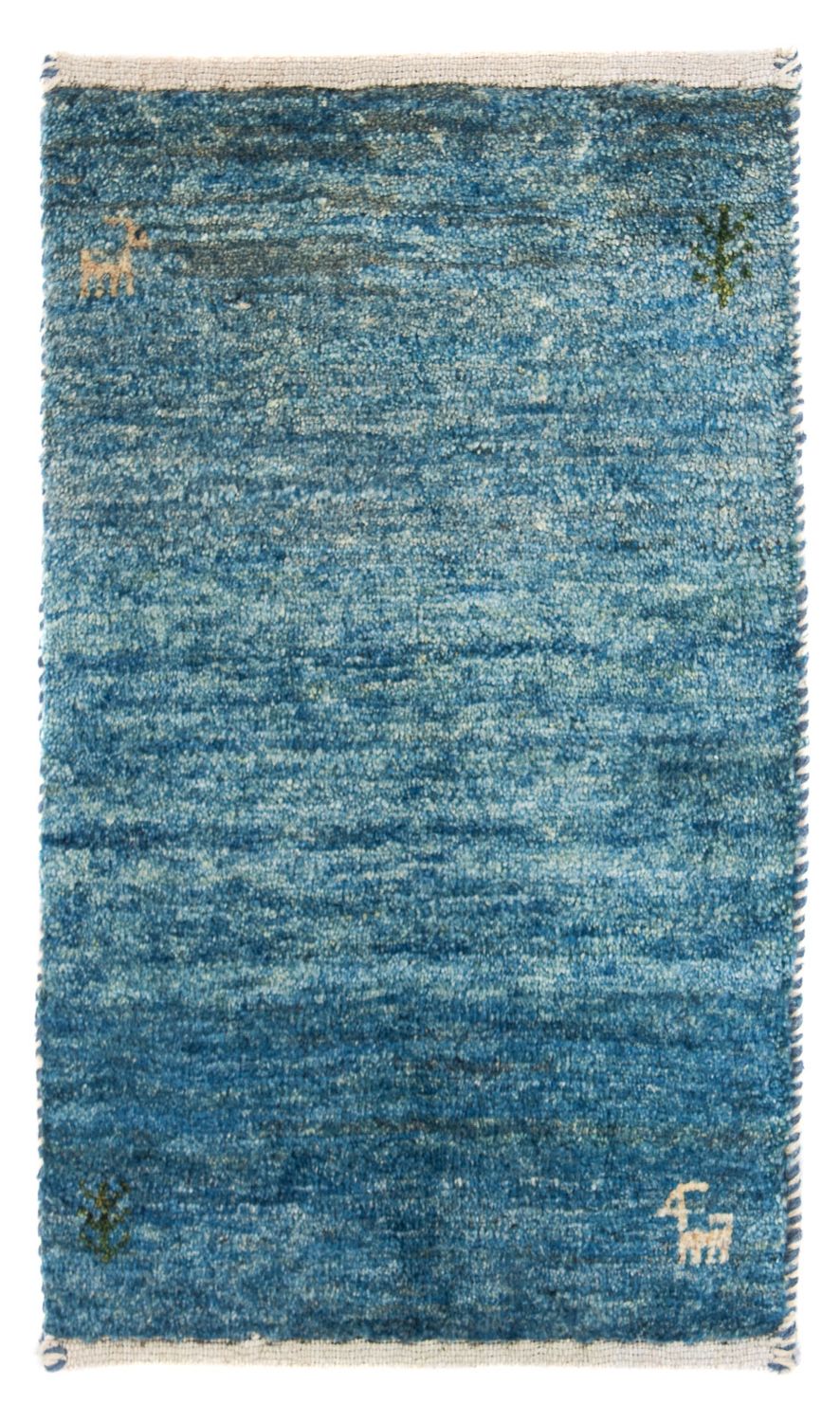 Alfombra Gabbeh - Loribaft Persa - 60 x 40 cm - azul claro