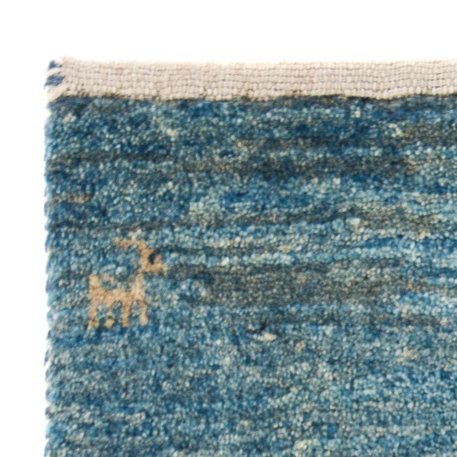 Alfombra Gabbeh - Loribaft Persa - 60 x 40 cm - azul claro