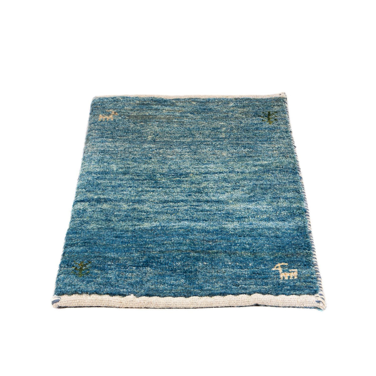Alfombra Gabbeh - Loribaft Persa - 60 x 40 cm - azul claro