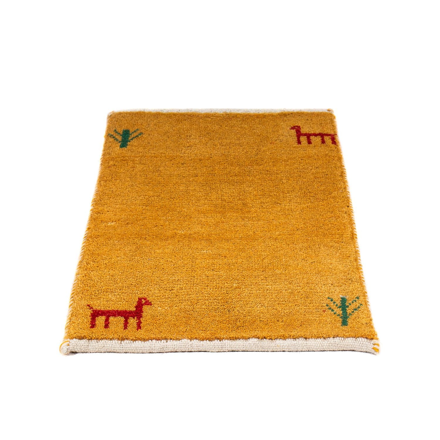 Alfombra Gabbeh - Loribaft Persa - 60 x 40 cm - naranja