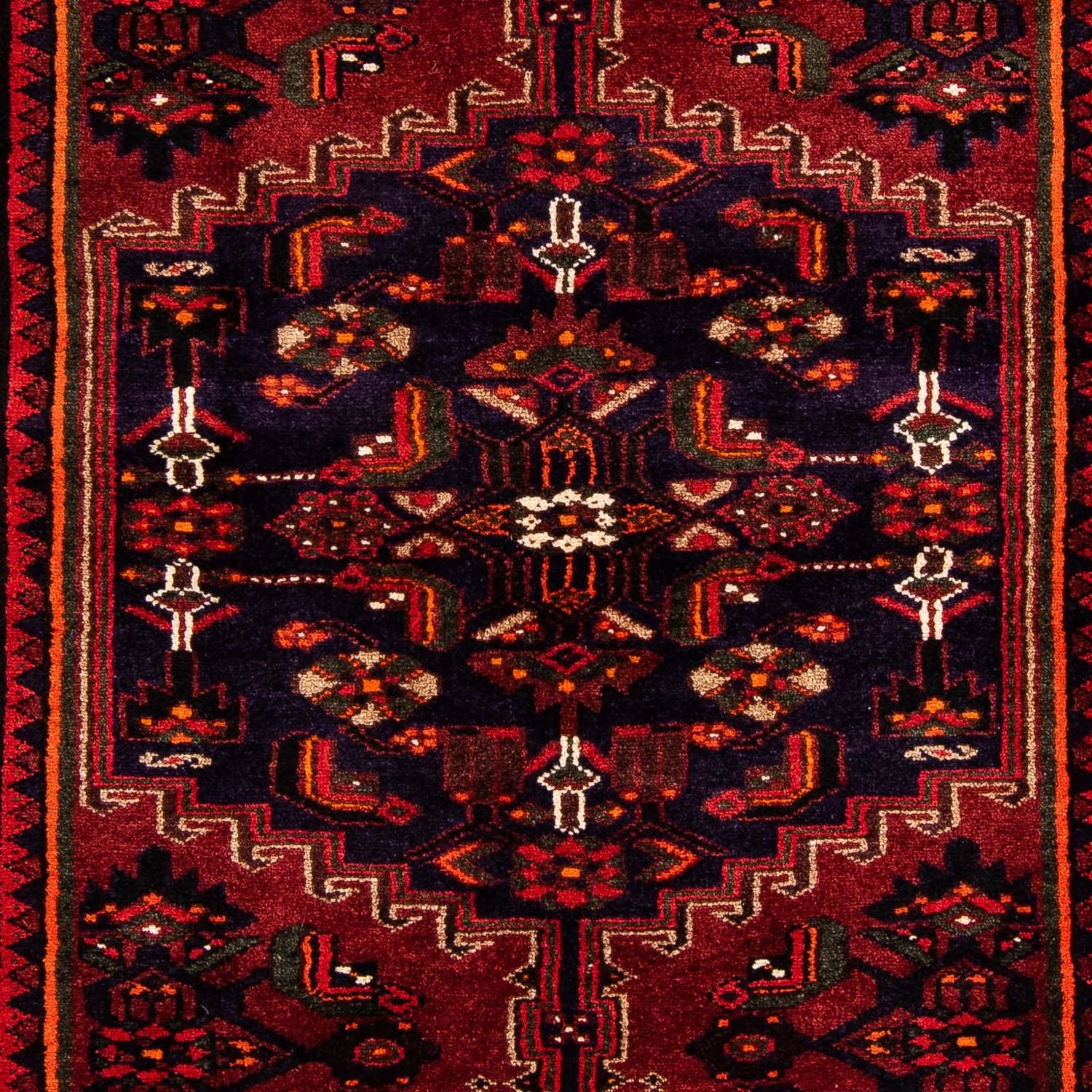 Alfombra persa - Nómada - 226 x 146 cm - rojo oscuro
