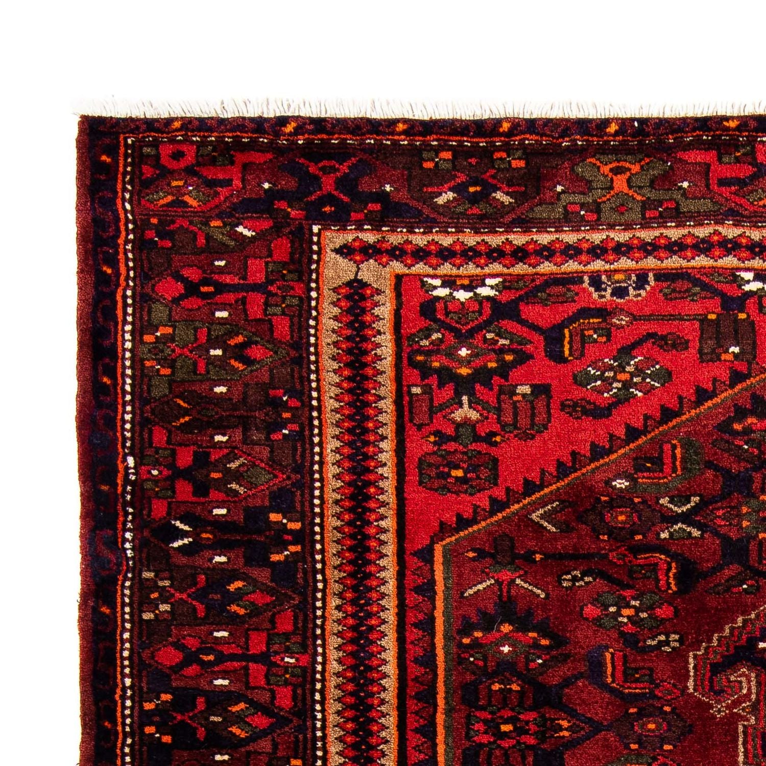 Alfombra persa - Nómada - 226 x 146 cm - rojo oscuro