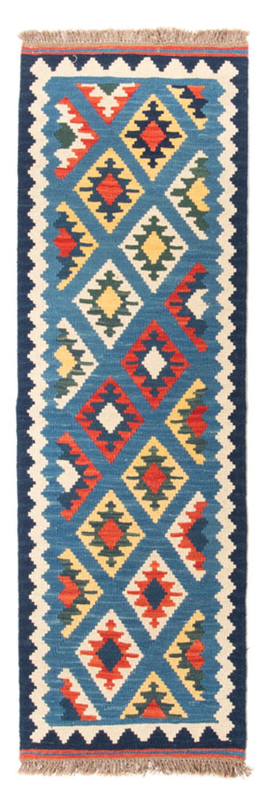 Alfombra de pasillo Alfombra Kelim - Oriental - 204 x 62 cm - azul