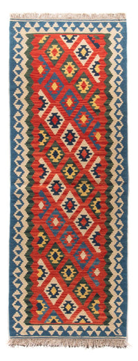Alfombra de pasillo Alfombra Kelim - Oriental - 206 x 60 cm - rojo oscuro