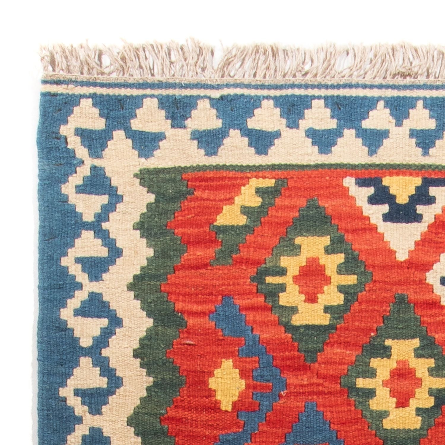 Alfombra de pasillo Alfombra Kelim - Oriental - 206 x 60 cm - rojo oscuro