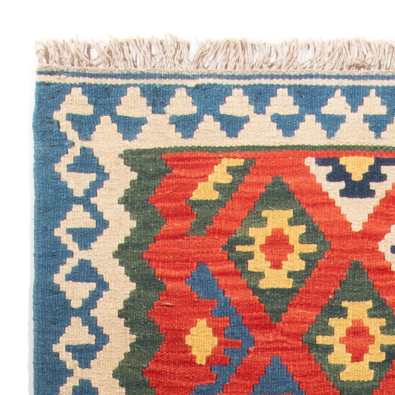 Alfombra de pasillo Alfombra Kelim - Oriental - 206 x 60 cm - rojo oscuro