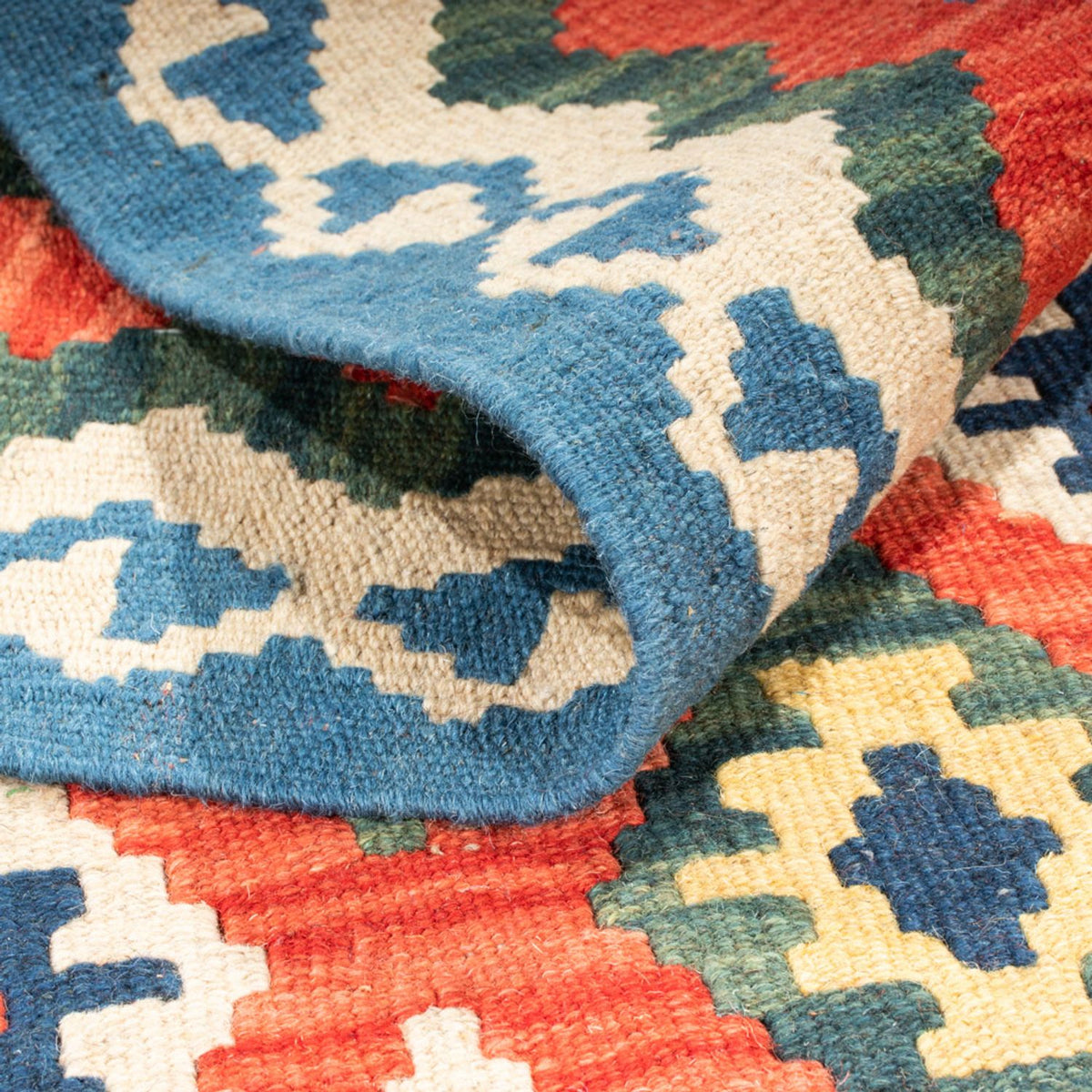 Alfombra de pasillo Alfombra Kelim - Oriental - 206 x 60 cm - rojo oscuro