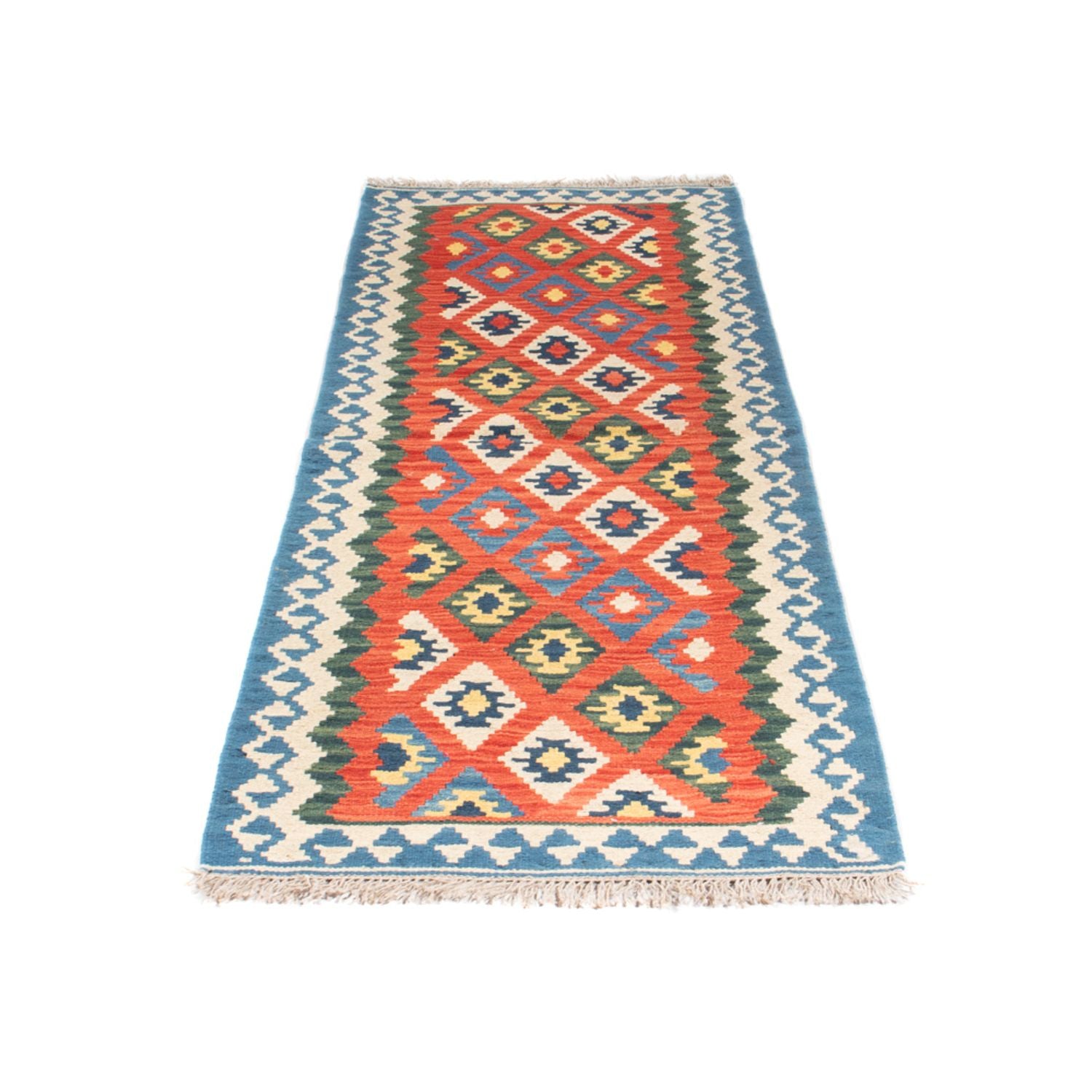 Alfombra de pasillo Alfombra Kelim - Oriental - 206 x 60 cm - rojo oscuro