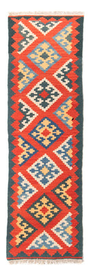 Alfombra de pasillo Alfombra Kelim - Oriental - 207 x 62 cm - rojo oscuro