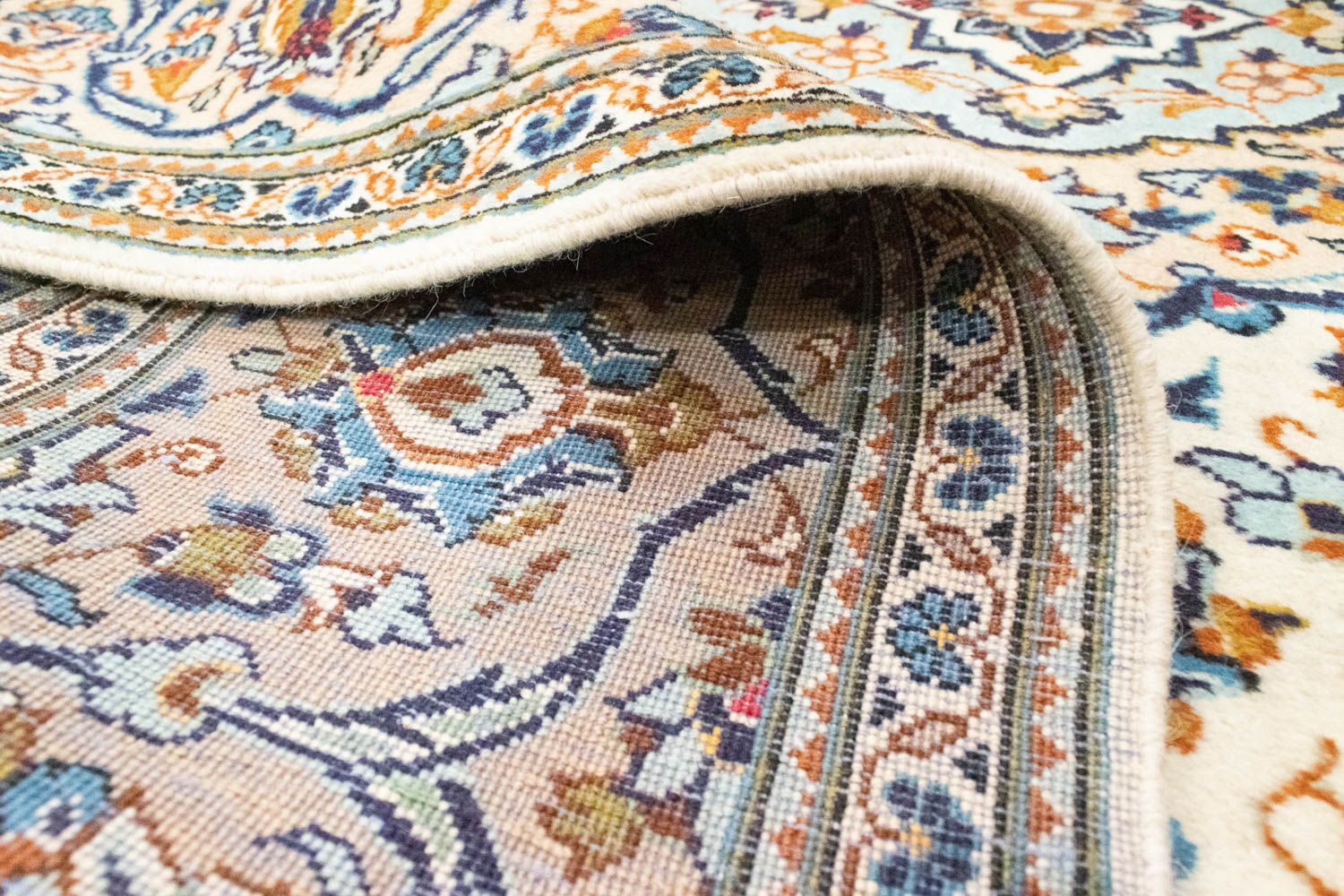 Alfombra persa - Keshan - 309 x 195 cm - azul