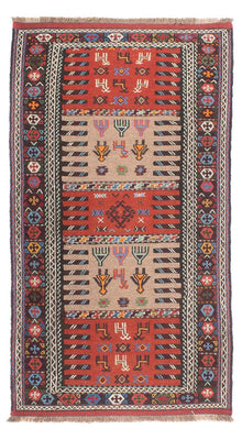Alfombra de pasillo Alfombra Kelim - Oriental - 200 x 100 cm - multicolor
