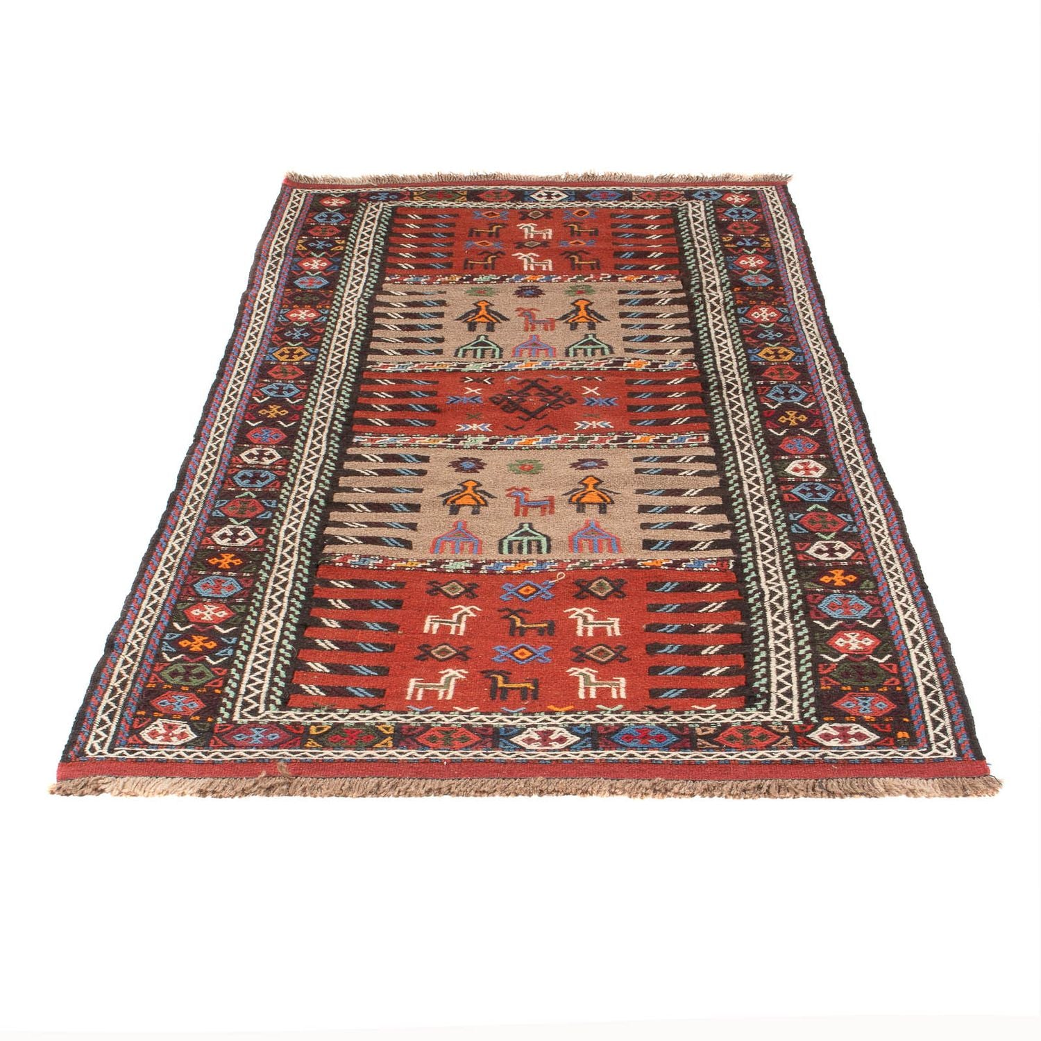 Alfombra de pasillo Alfombra Kelim - Oriental - 200 x 100 cm - multicolor