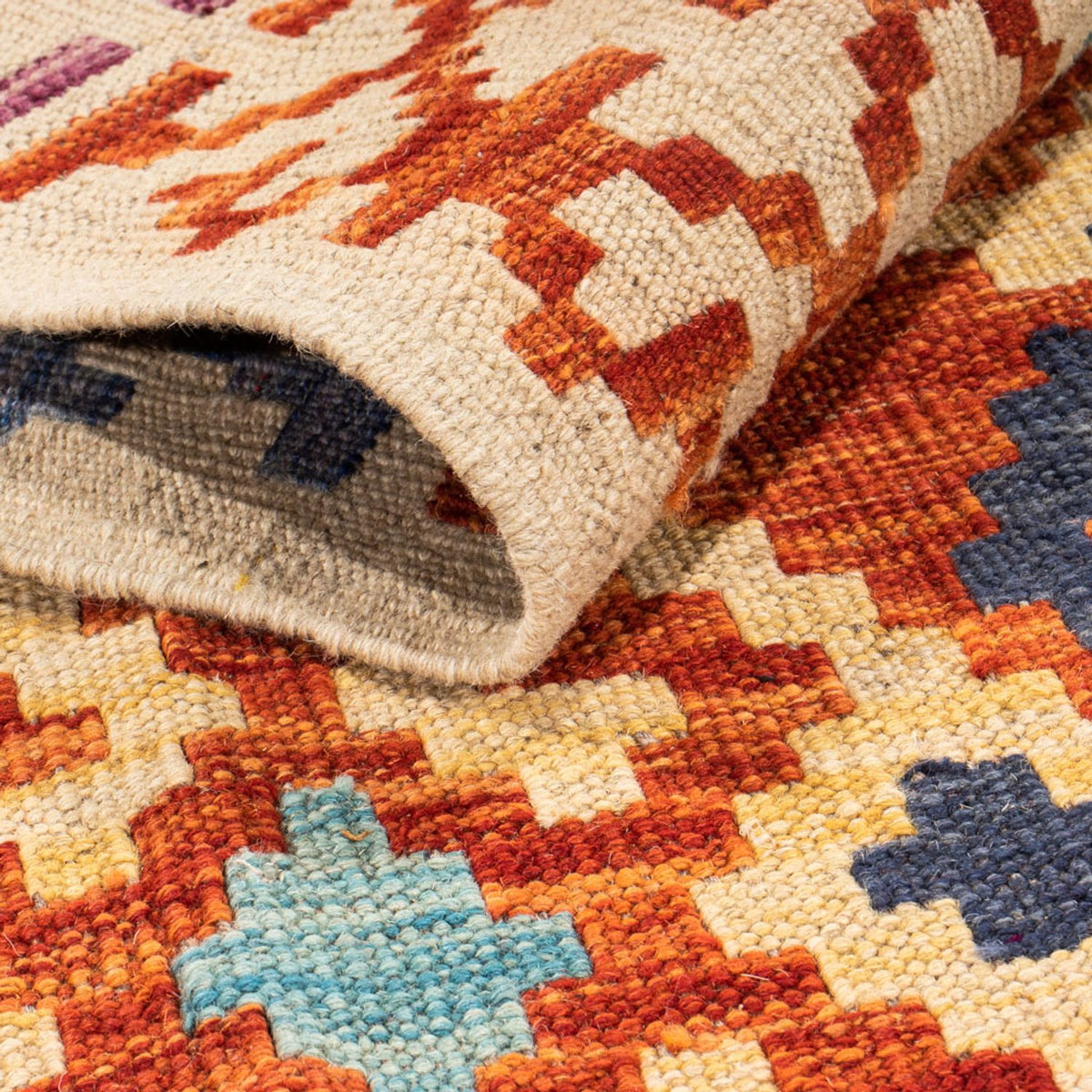 Alfombra de pasillo Alfombra Kelim - Splash - 302 x 83 cm - multicolor