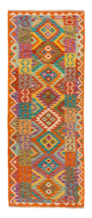 Alfombra de pasillo Alfombra Kelim - Splash - 210 x 83 cm - multicolor