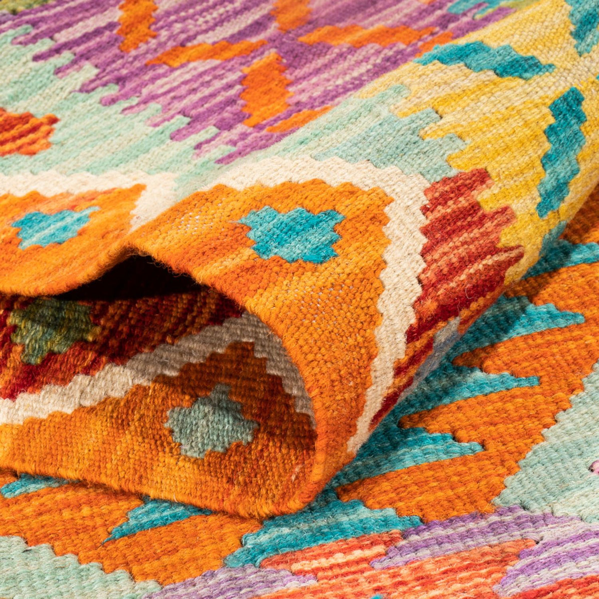 Alfombra de pasillo Alfombra Kelim - Splash - 210 x 83 cm - multicolor