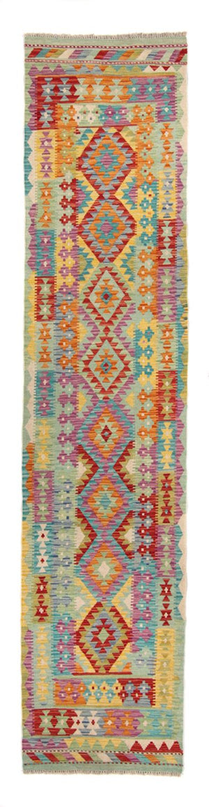 Alfombra de pasillo Alfombra Kelim - Splash - 309 x 84 cm - multicolor