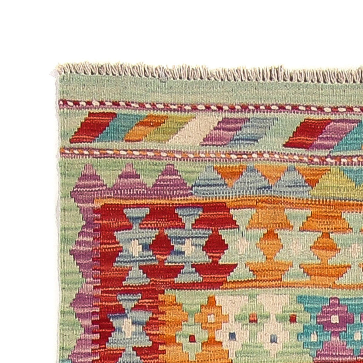 Alfombra de pasillo Alfombra Kelim - Splash - 309 x 84 cm - multicolor