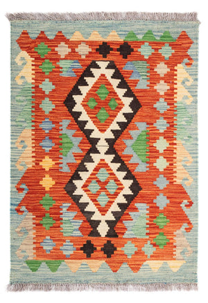Alfombra Kelim - Splash - 89 x 63 cm - multicolor
