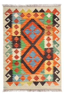 Alfombra Kelim - Splash - 89 x 63 cm - multicolor