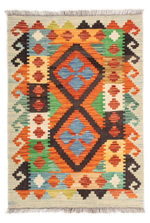 Alfombra Kelim - Splash - 89 x 63 cm - multicolor
